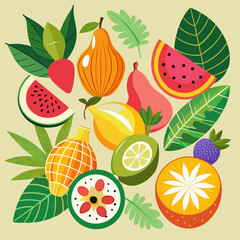 Collection of Tropical Fruits