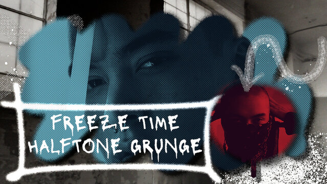 Freeze Time Halftone Grunge