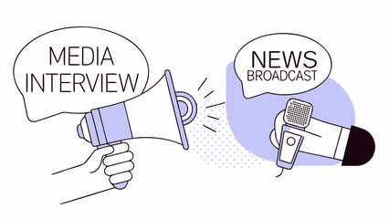  Digital Media Announcement – Marketing and Broadcast Vector