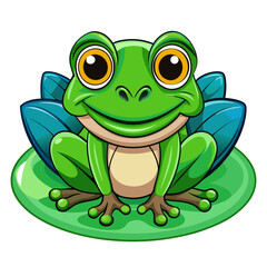  Happy Green Frog – Cartoon Amphibian Character