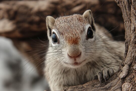 Adorable close up of an Indian palm squirrel - Powered by Adobe