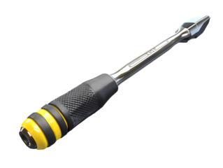 3D Of Precision Screwdriver with Yellow Handle on Transparent Background