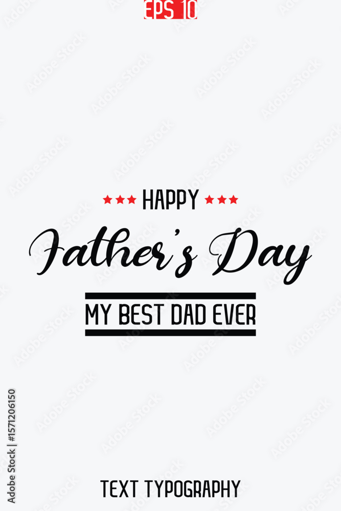 Fototapete happy father's day stylish modern typescript text vertical template