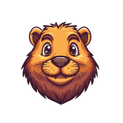 Obraz premium Adorable Cartoon Beaver Face: Perfect for Kids' Products, Logos, and More!