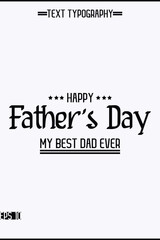 Happy Father's Day Modern Typography Text Design Element Vertical Template