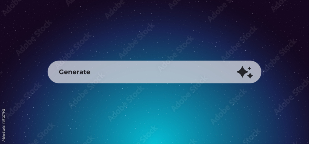 Poster artificial intelligence interface featuring a generate button with a stylized star icon beside it.