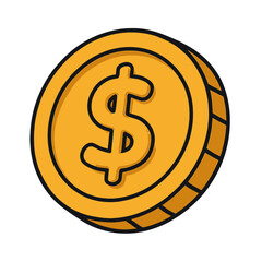 Cartoon Gold Coin Icon