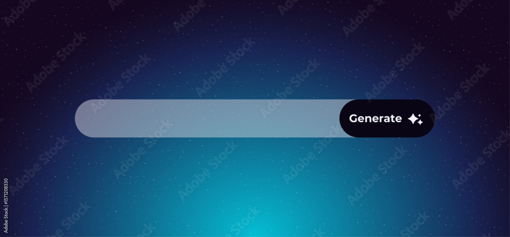Poster artificial intelligence search bar showcasing a modern generate button and sleek design features.