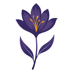  meadow saffron flower silhouette on-white