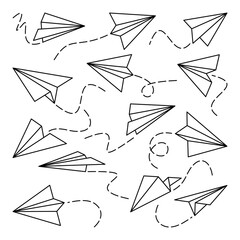 paper airplane icon in various positions