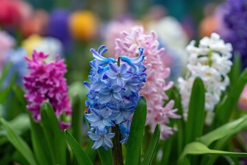 Blossoms outdoor spring garden hyacinth