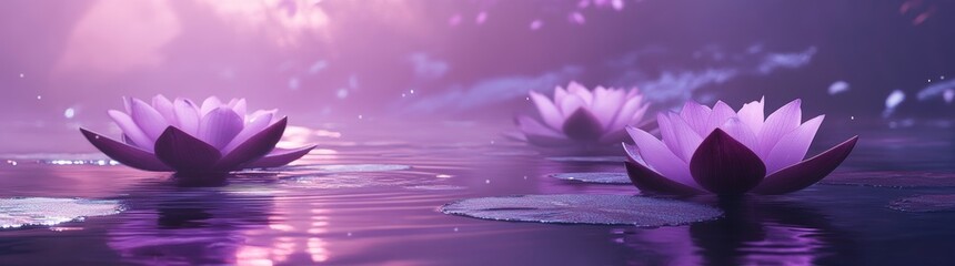 A pink lotus flower gently floating on water, forming a tranquil and dreamy scene, makes for a stunning abstract zen wallpaper that conveys a sense of peacefulness and a calming background
