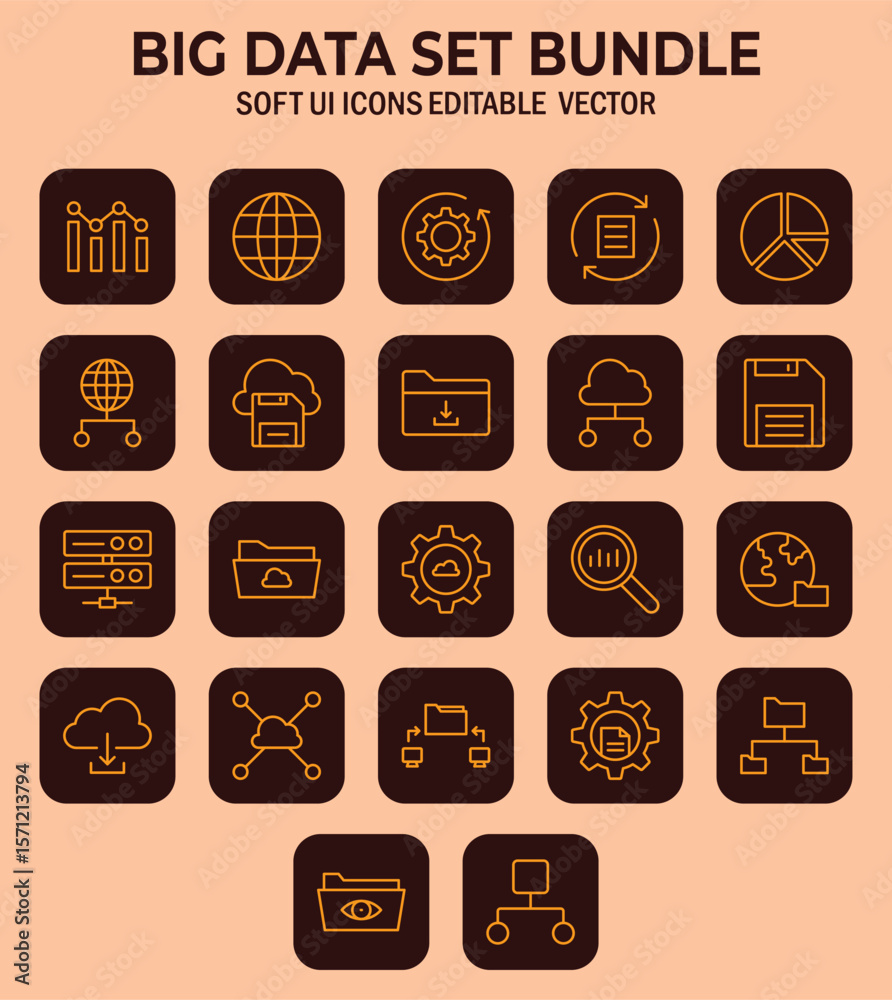 Poster a comprehensive big data set bundle for digital application ui design and business solutions with so