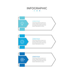 Presentation business infographic template with 3 steps. Vector illustration.