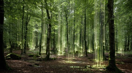 Fototapeta premium Forest bathed in ethereal light
