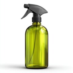 Glass spray bottle, olive green color