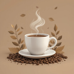 Obraz premium 바쁠 때에는 커피 한 잔의 여유