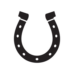Horseshoe Silhouette Icon - Symbol of Good Fortune and Charm