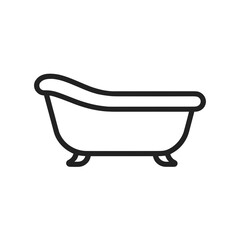Bathtub Shape-Based Outline Icon, Monochrome, Transparent Background
