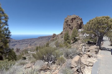 High volcanic vista, rocky landscape
