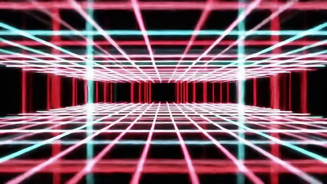 abstract background with red lines - Immersive VR Light Grid &ndash; Tech Worship Intro