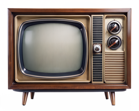 Vintage Retro Wooden Television Set - Powered by Adobe