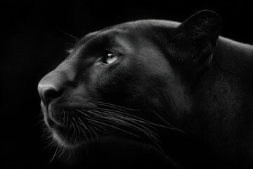 sleek silhouette of nocturnal predator illuminated by soft minimalistic lighting