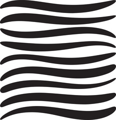Wavy Hand Drawn Lines Vector Set in Abstract Flow Style