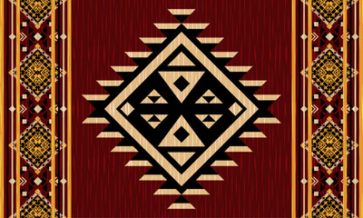 Navajo tribal vector seamless pattern. Native American ornament. Ethnic South Western decor style. Boho geometric ornament. Vector seamless pattern. Mexican blanket, rug. Woven carpet illustration