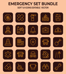 Comprehensive Collection of Essential Emergency Response System Icons for Immediate Assistance Needs