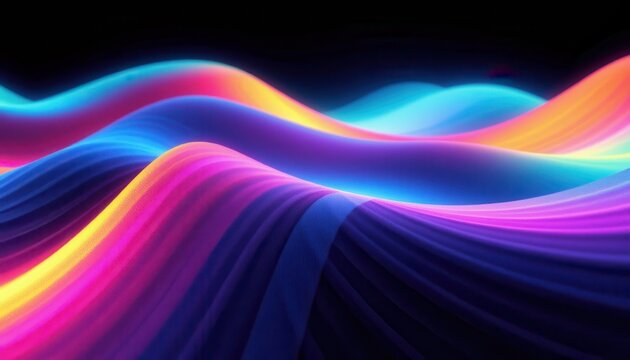 low opacity flow, abstract gradient background, soft glow, film grain texture, neon color palette, dreamy lighting, blur effect, dark backdrop, vaporwave feel