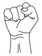 Raised clenched fist symbol of power