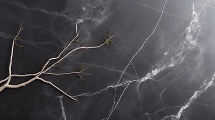 Charcoal marble with silver veins, matte texture, soft lighting