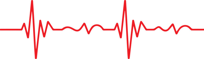 Red Heartbeat Pulse Line Vector ECG Illustration vector