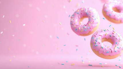 Concept of fun and playfulness, as the donuts seem to be in motion