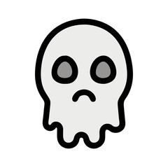 Cute, Sad Ghost Illustration Perfect for Halloween Designs . A simple, cartoonish illustration of a sad ghost. 