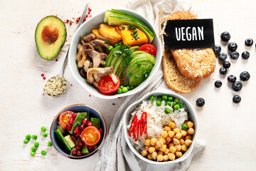 Dietary menu. Healthy vegan salad of vegetables.