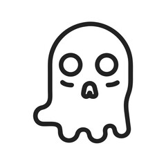 Obraz premium Cute, Sad Ghost Illustration Perfect for Halloween Designs . A simple, cartoonish illustration of a sad ghost. 