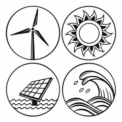 Renewable Energy Icon Set