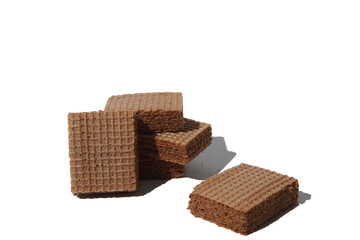 chocolate wafer isolated on white background