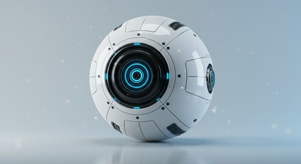 Advanced AI Sphere with Glowing Digital Interface