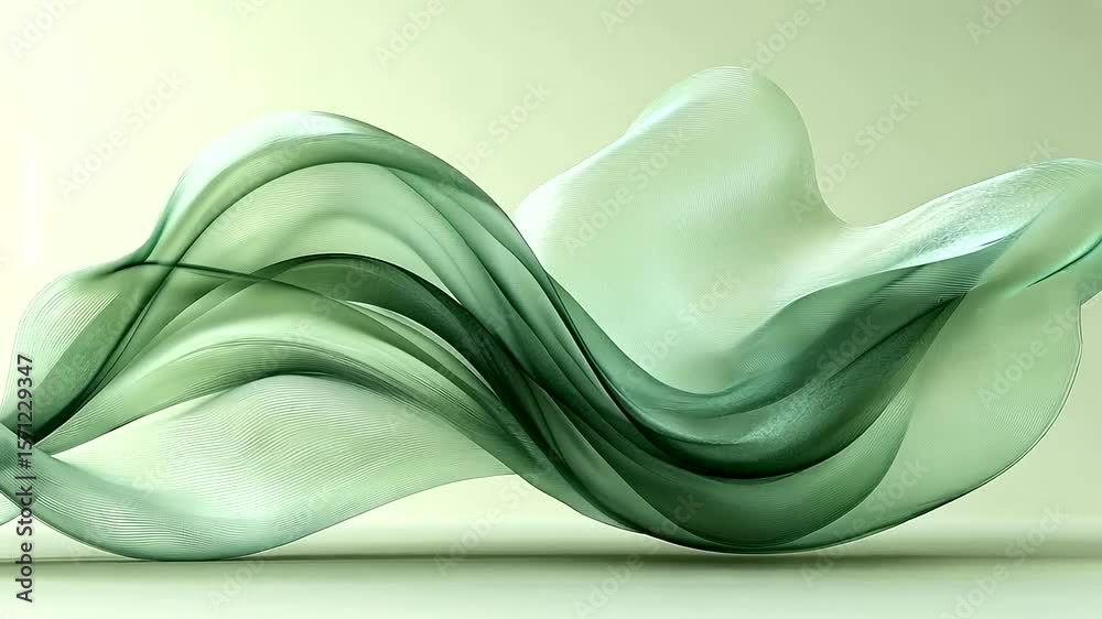 Wall mural elegant abstract green wave pattern background ideal for creative design projects