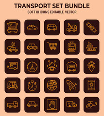 A Comprehensive Transportation Icon Set: A Versatile Resource for Design Projects Representing Varied Transit