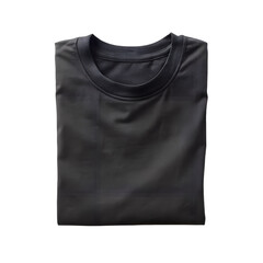 Simple black cotton t shirt neatly folded