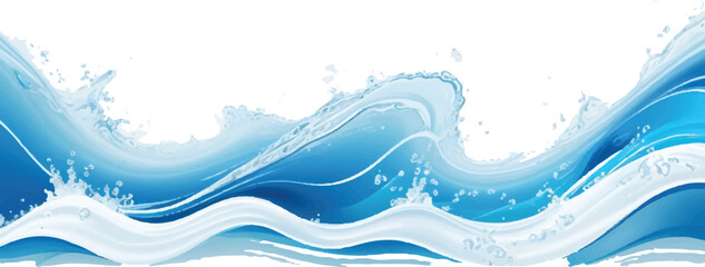 "A calm and refreshing ocean wave design in blue and teal tones. Ideal for backgrounds, digital designs, and web banners needing a peaceful aesthetic."
