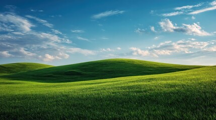 Fototapeta premium Lush green hills under a vibrant sky (1)