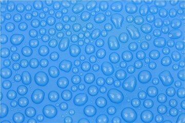 Water Droplets on a Smooth Blue Surface - Abstract Texture