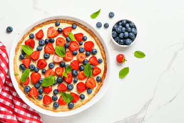 Tart with fresh berry mix.