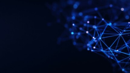 A blue background with a lot of lines and dots