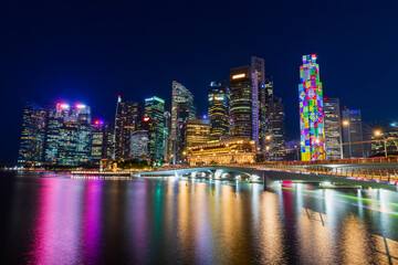 Obraz premium Singapore city view at night